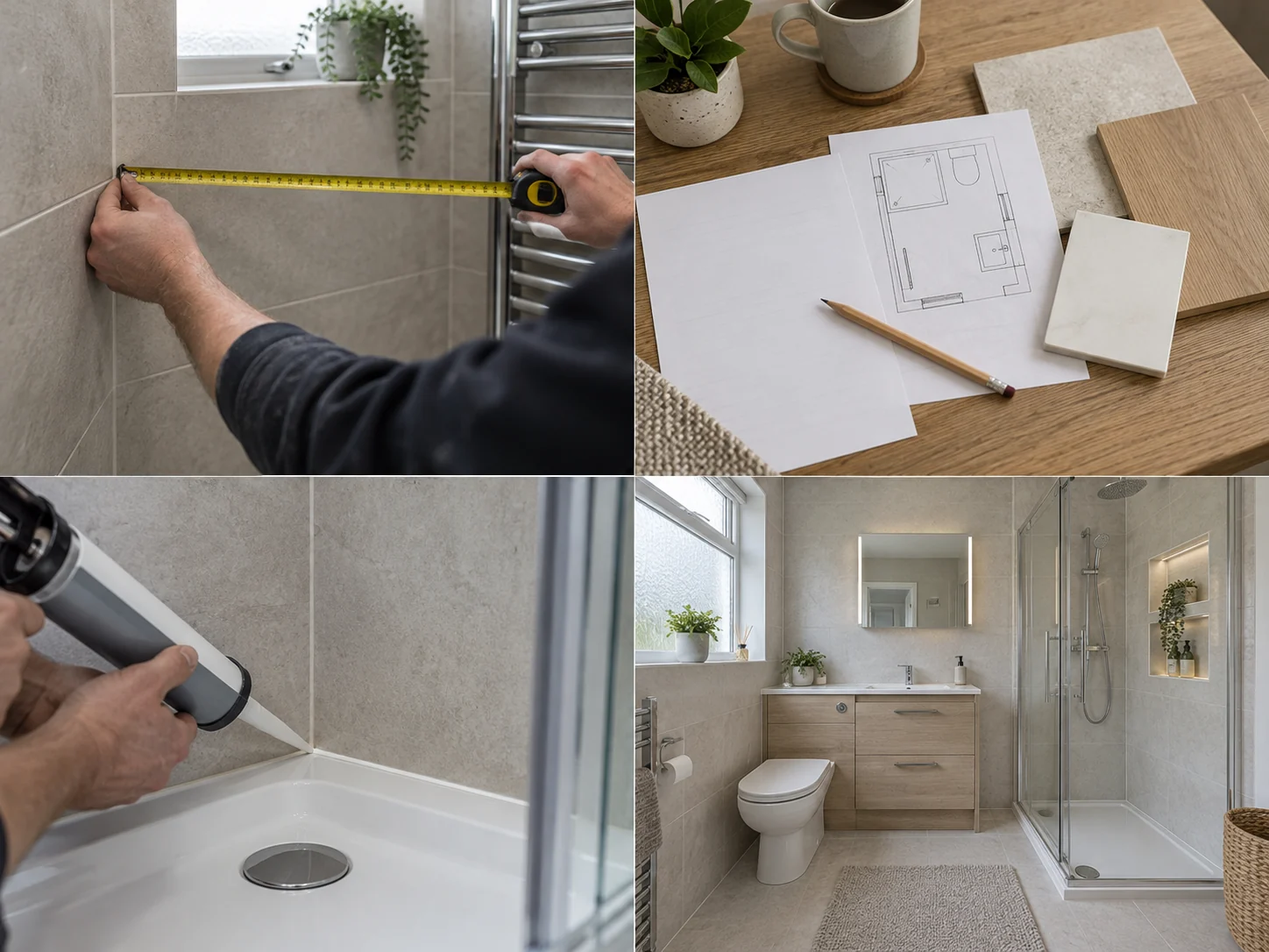 Measuring a bathroom wall